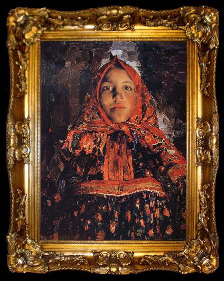 framed  Filip Andreevich Malyavin The village girl, ta009-2
